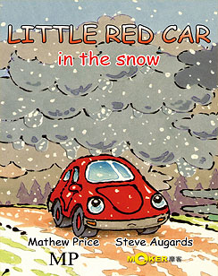 小红车在雪里